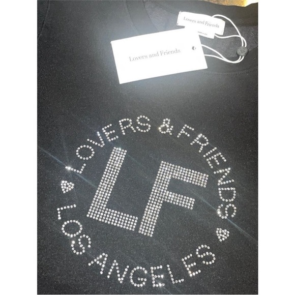 5/$20 MUST BUNDLE NWT REVOLVE x Lovers and Friends Christy Crystal Logo Tee - Picture 9 of 9